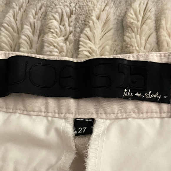 Joe’s Jeans Pleated Mid-Rise Ivory Cotton Linen Crop Capri Pants. - Picture 5 of 13